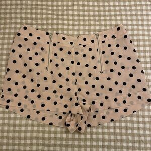 Charlotte Russe Polka Dot Women's Highwaisted Shorts W/ Zipper Feature